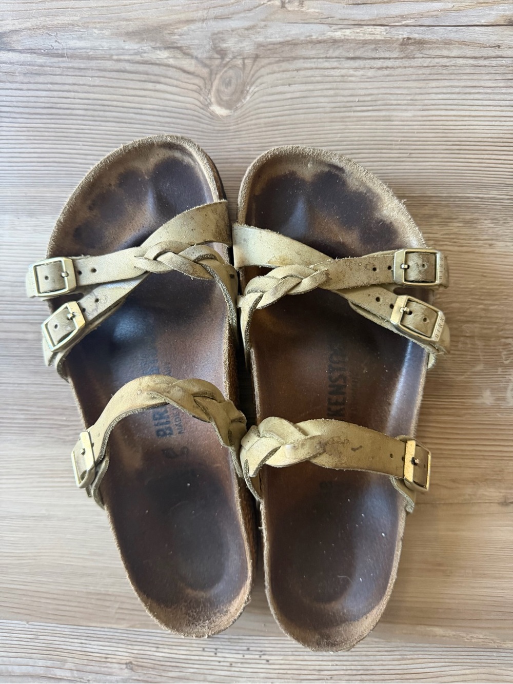 Braided Francesca Birkenstock in sage green- 38